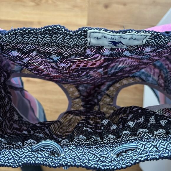 Ted Baker Mens Stripe Swim Trunks Size 3 38 Preppy Pull-on Beach Vacation Summer - Picture 6 of 7